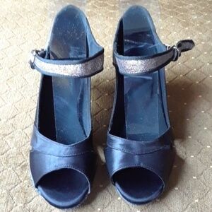 Black Satin/Glitter back Professional Dance Shoes